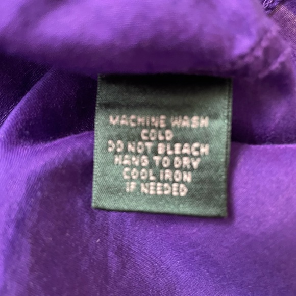 Lauren Ralph Lauren Silk Blend Sheer Button Down Long Sleeve Shirt Medium - Picture 11 of 11